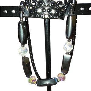 Black and Clear Stone Necklace